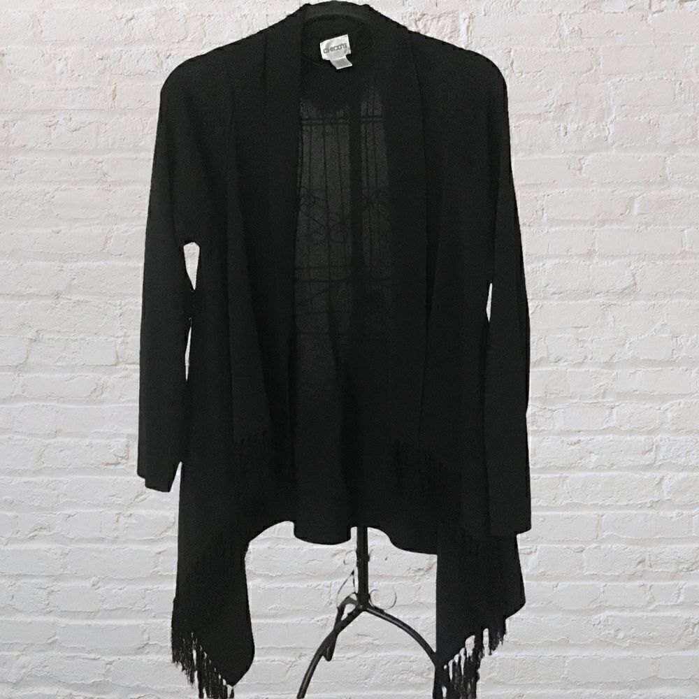 Chico’s Open Front Fringe Cardigan